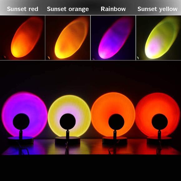 Sunset Projection Lamp,180 Degree Rotation Rainbow Projection Lamp USB Charging - Picture 2 of 12